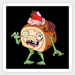 Funny Zombie Strawberry Cake Sticker